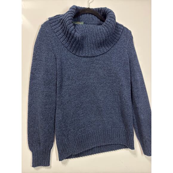 Ralph Lauren Sweater Soft Cowl Neck Long Sleeve Blue Casual Preppy Women Medium - Picture 1 of 9